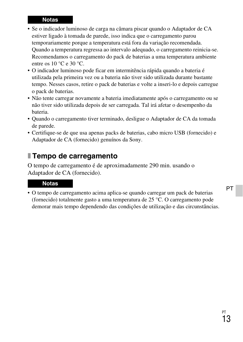 Xtempo de carregamento | Sony NEX-3NY User Manual | Page 281 / 547