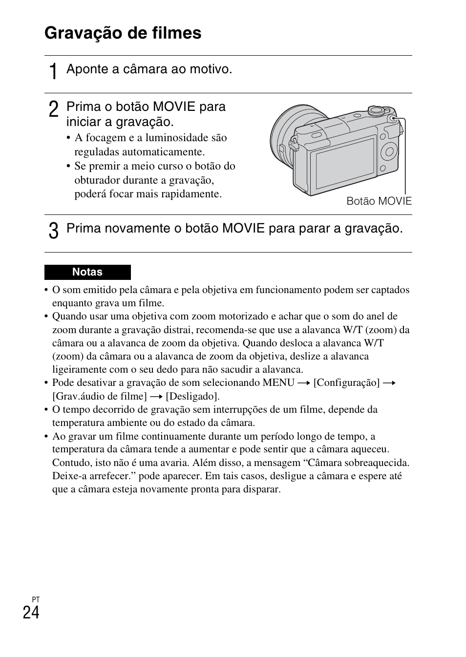 Gravação de filmes, E) (24), 24 gravação de filmes | Sony NEX-3NY User Manual | Page 292 / 547