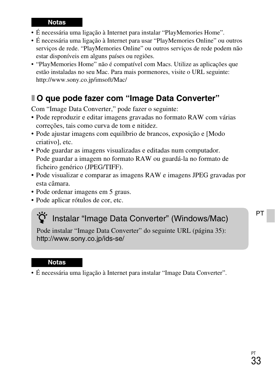 Xo que pode fazer com “image data converter, Instalar “image data converter” (windows/mac) | Sony NEX-3NY User Manual | Page 301 / 547