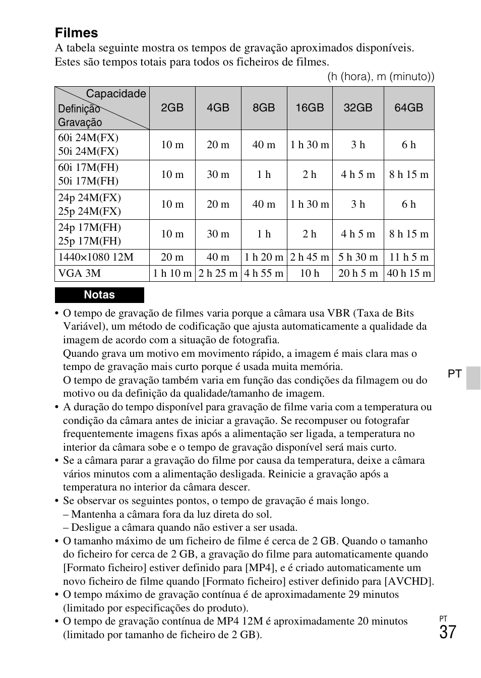 Filmes | Sony NEX-3NY User Manual | Page 305 / 547