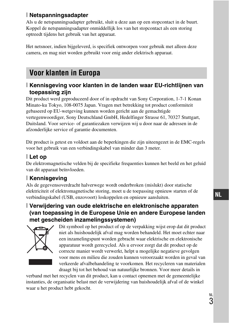 Voor klanten in europa | Sony NEX-3NY User Manual | Page 325 / 547