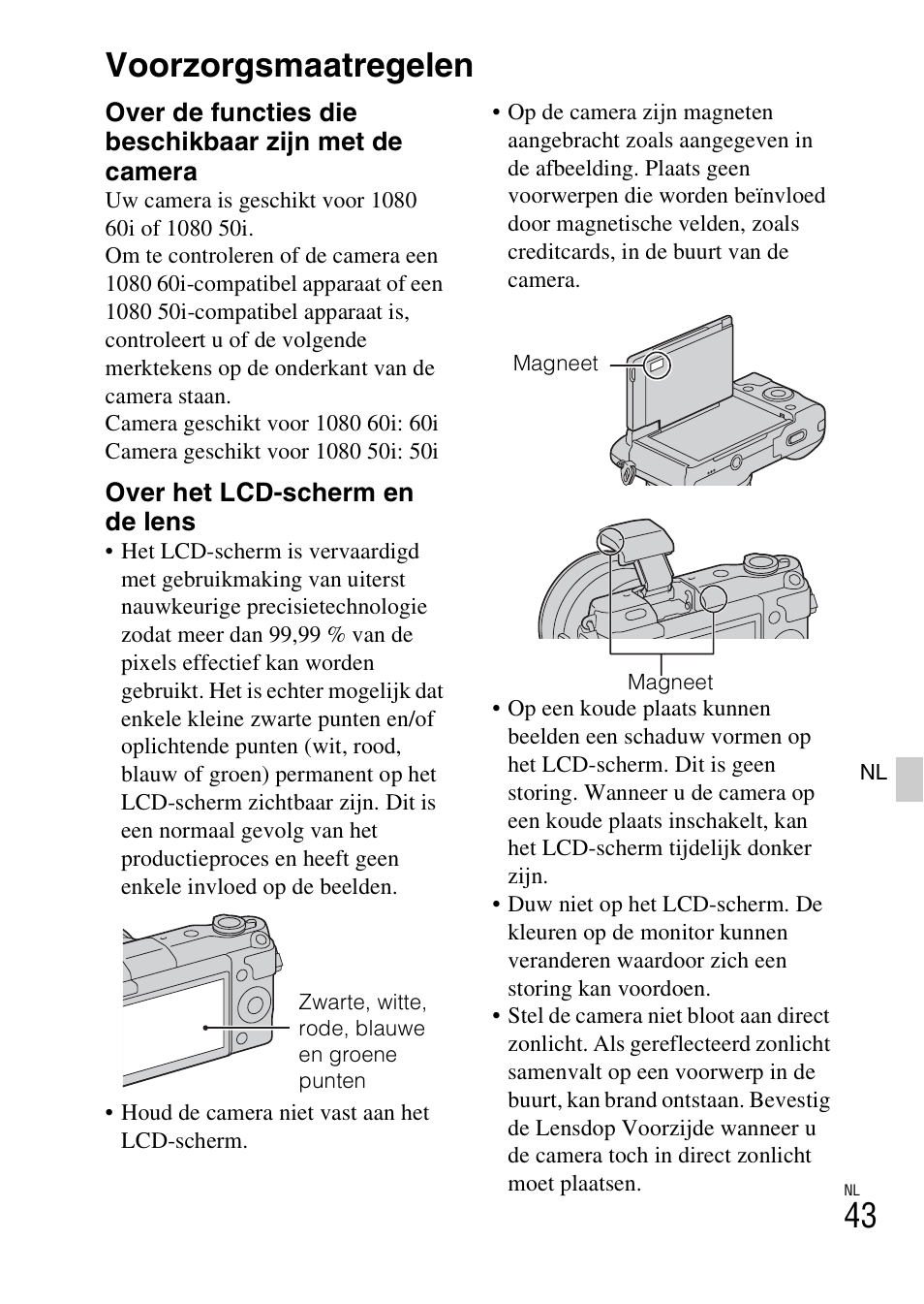 Voorzorgsmaatregelen | Sony NEX-3NY User Manual | Page 365 / 547