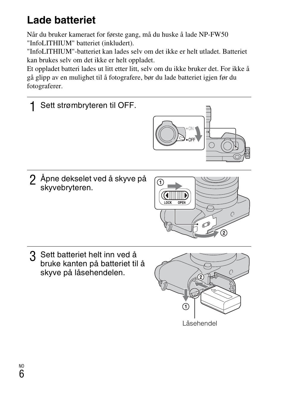 Lade batteriet | Sony NEX-3NY User Manual | Page 490 / 547