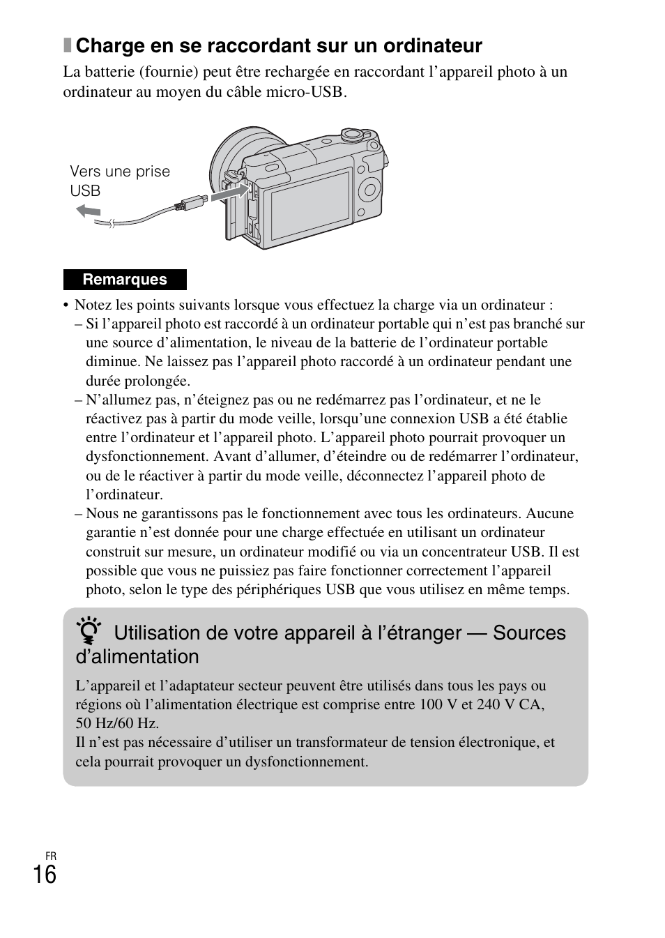 Xcharge en se raccordant sur un ordinateur | Sony NEX-3NY User Manual | Page 68 / 547