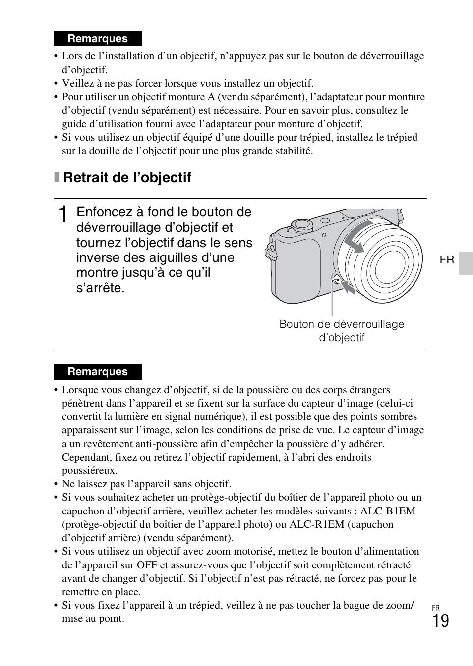 Xretrait de l’objectif | Sony NEX-3NY User Manual | Page 71 / 547