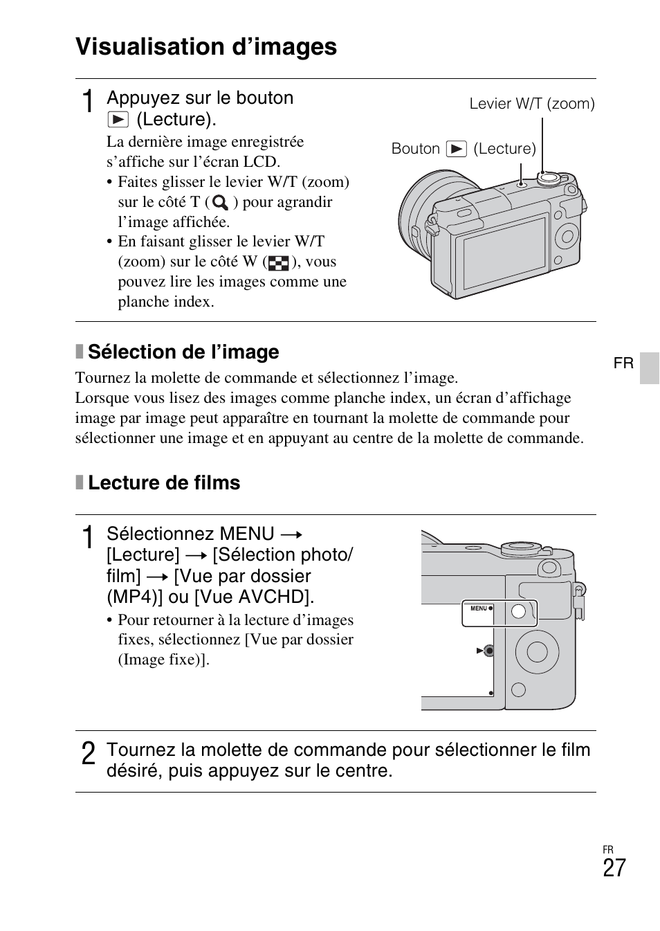 Visualisation d’images | Sony NEX-3NY User Manual | Page 79 / 547