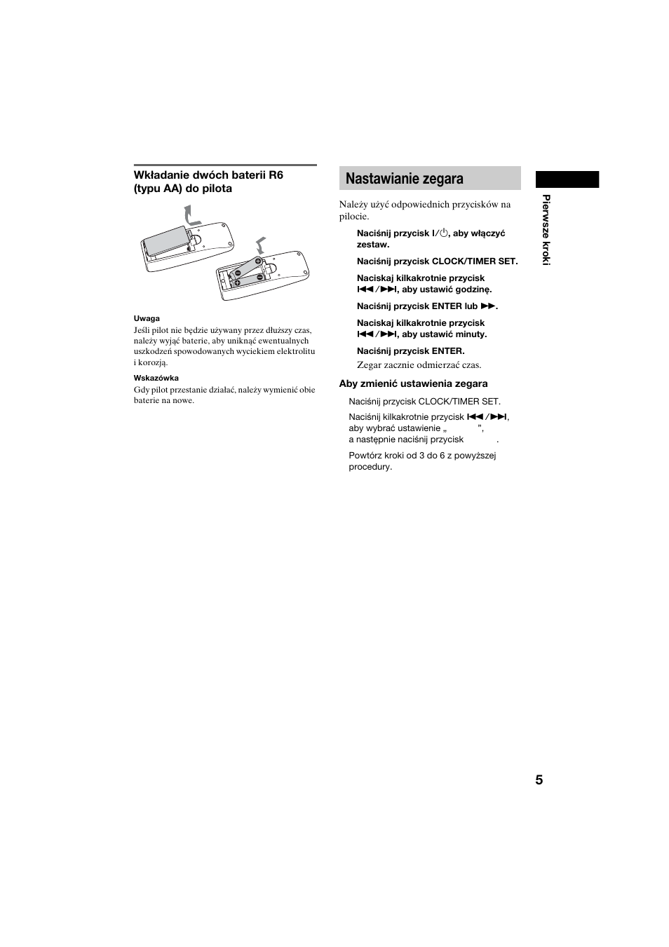 Nastawianie zegara | Sony CMT-CQ1 User Manual | Page 93 / 112