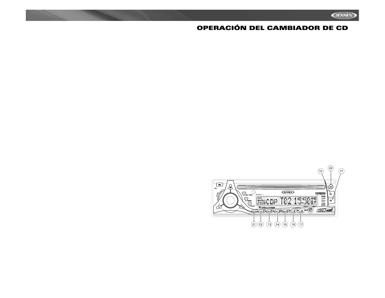 Mp6211, Operación del cambiador de cd | Audiovox MP6211 User Manual | Page 33 / 52