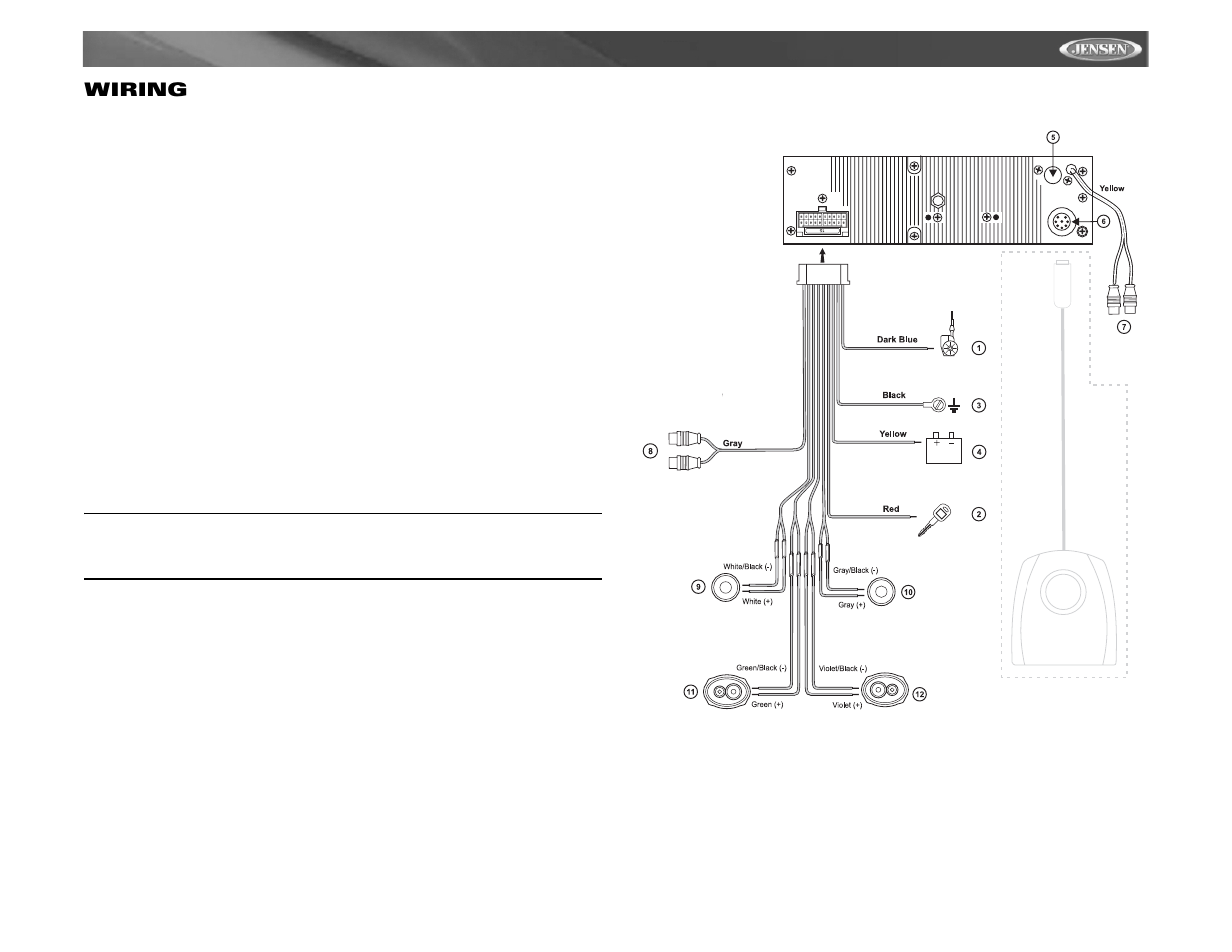 Mp6211, Wiring | Audiovox MP6211 User Manual | Page 7 / 52