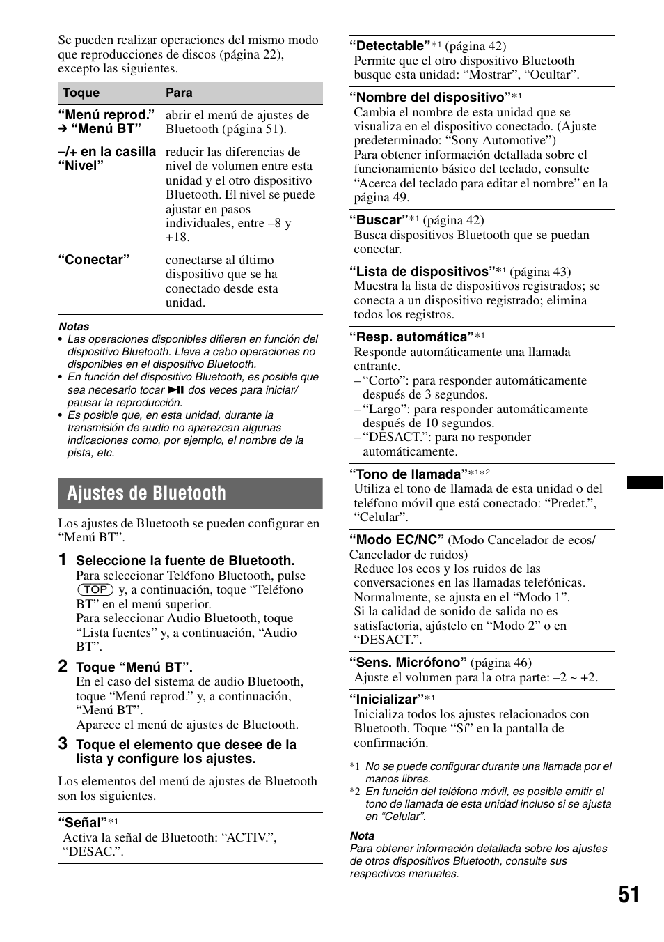 Ajustes de bluetooth | Sony XNV-L66BT User Manual | Page 129 / 248