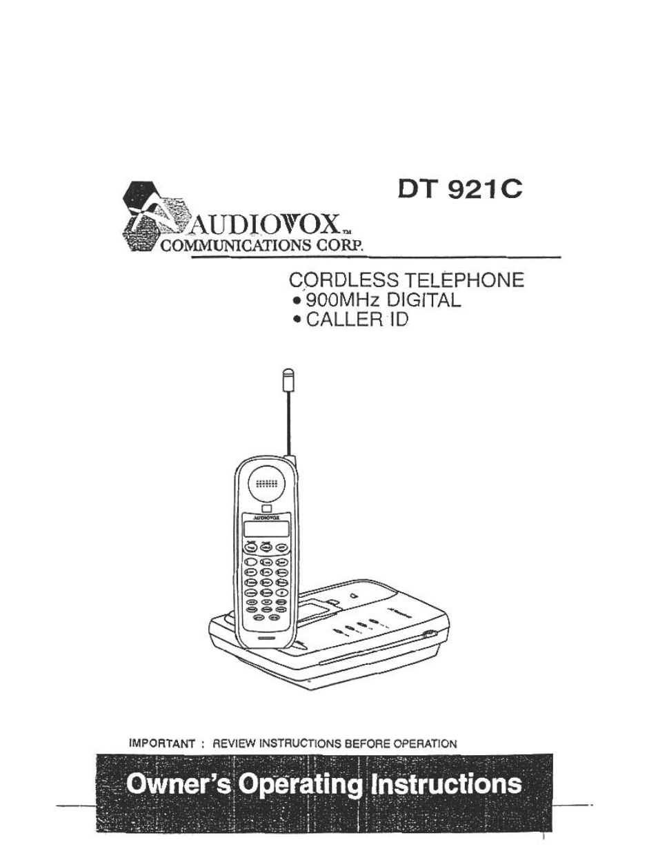 Audiovox DT921C User Manual | 37 pages