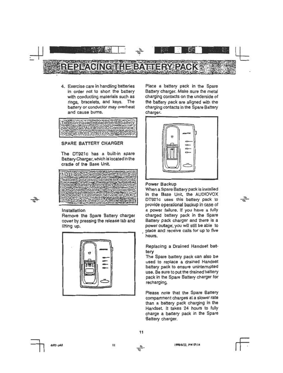 Audiovox DT921C User Manual | Page 11 / 37