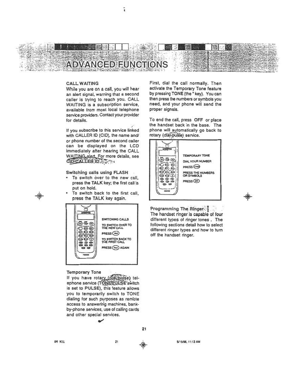 Audiovox DT921C User Manual | Page 21 / 37