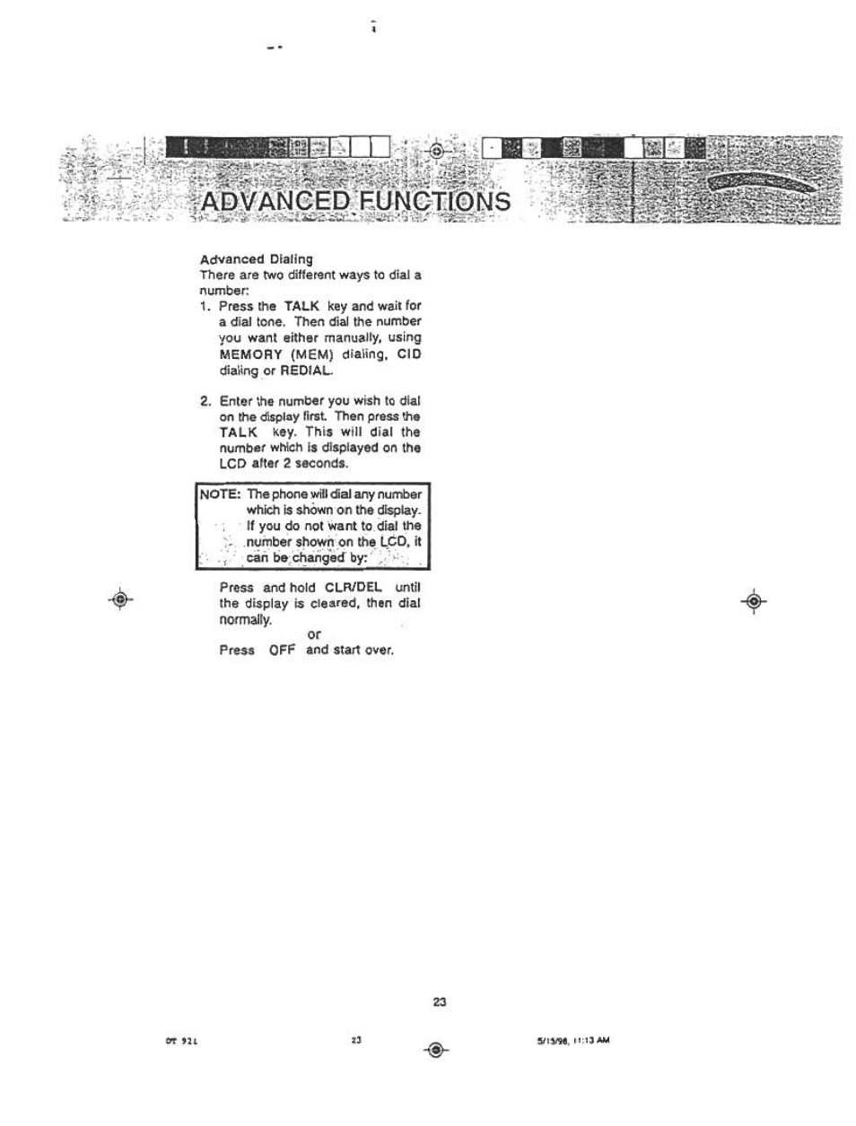 Audiovox DT921C User Manual | Page 23 / 37