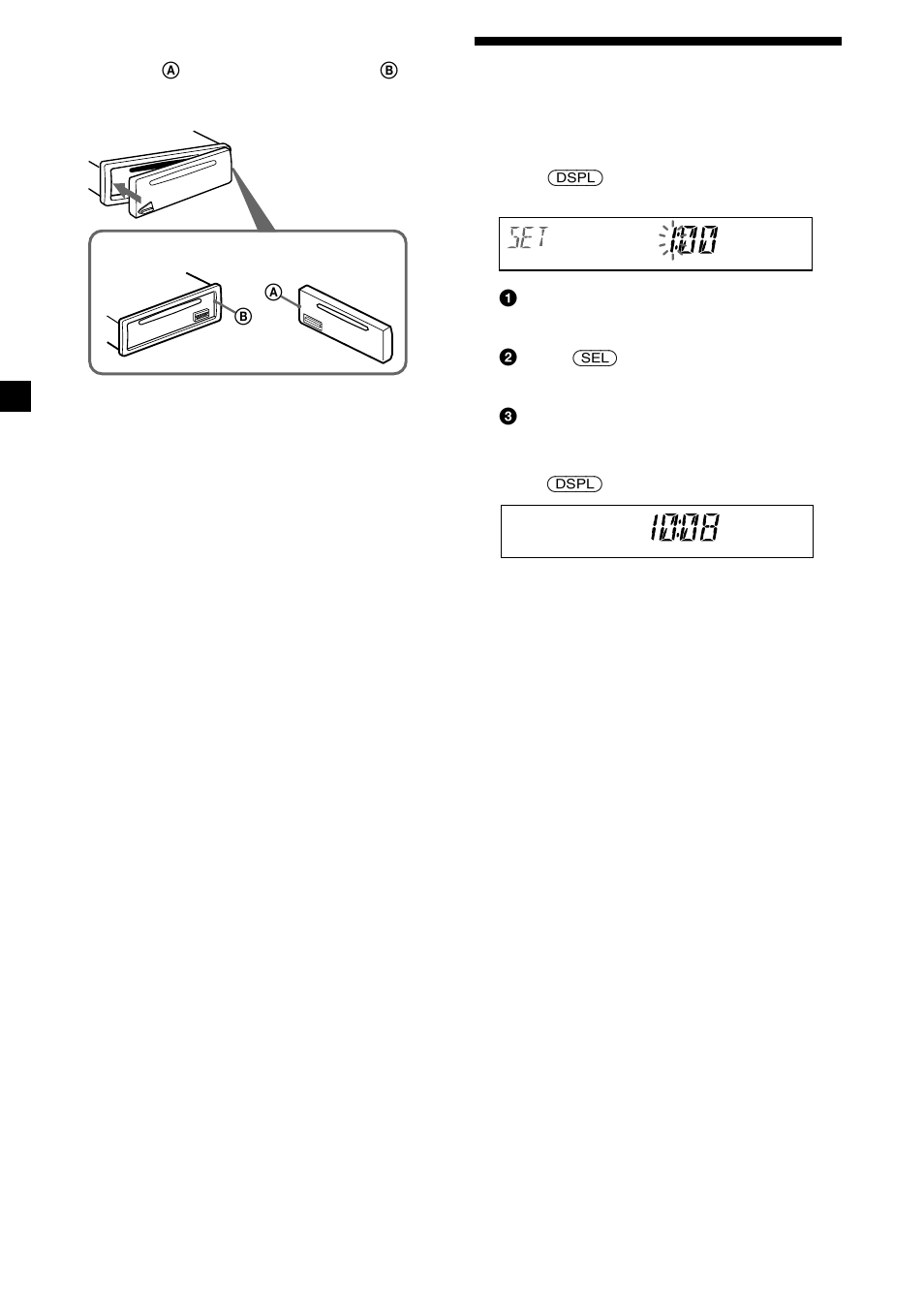 Setting the clock, 10 setting the clock | Sony CDX-MP30 User Manual | Page 10 / 152