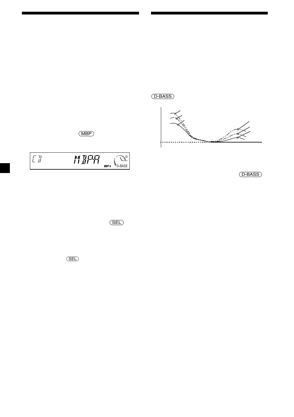 24 riproduzione dei bassi più potente, Selezione della posizione del suono, D-bass | Posizione preferita (mbp) | Sony CDX-MP30 User Manual | Page 114 / 152