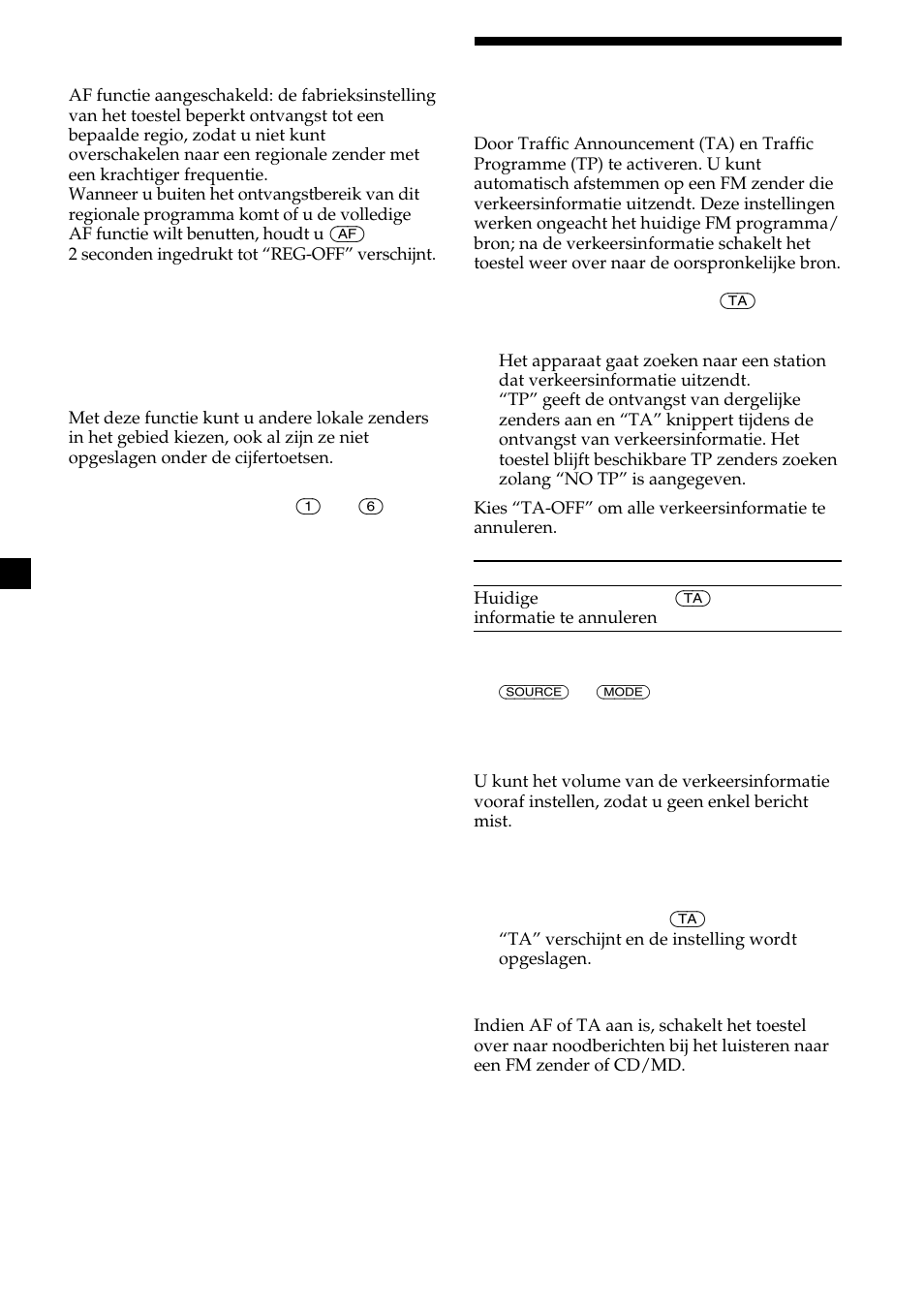 18 verkeersinformatie ontvangen | Sony CDX-MP30 User Manual | Page 138 / 152