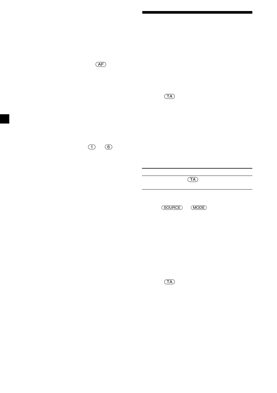 Receiving traffic announcements — ta/tp, 18 receiving traffic announcements | Sony CDX-MP30 User Manual | Page 18 / 152