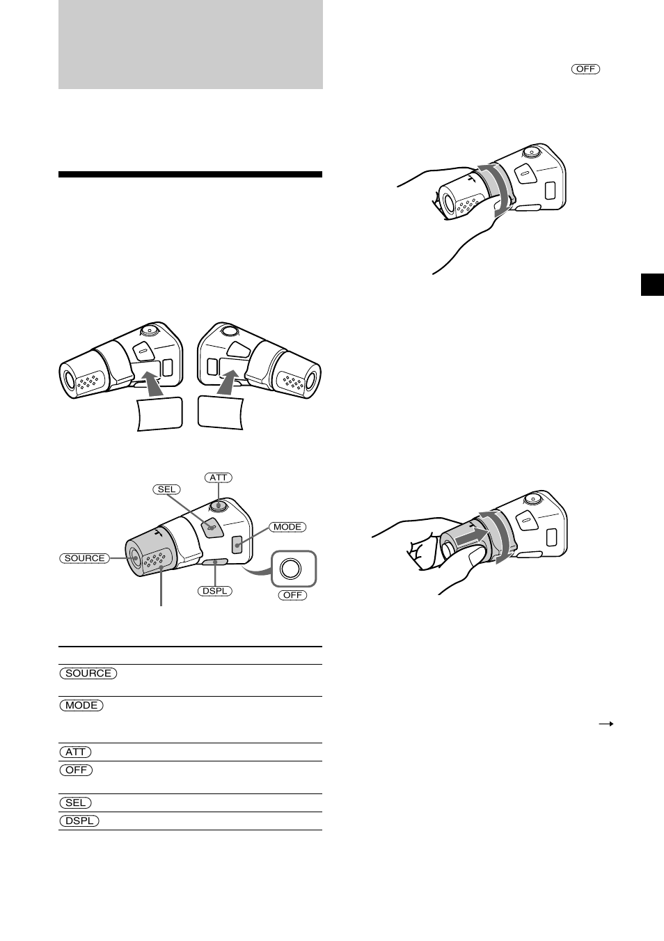 Other functions, Using the rotary commander, By pressing buttons | By rotating the control, By pushing in and rotating the control | Sony CDX-MP30 User Manual | Page 21 / 152