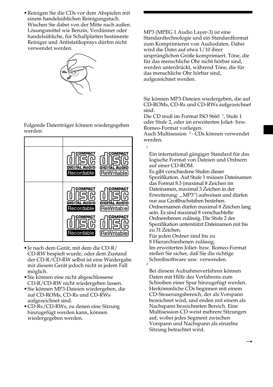 Mp3-dateien | Sony CDX-MP30 User Manual | Page 37 / 152