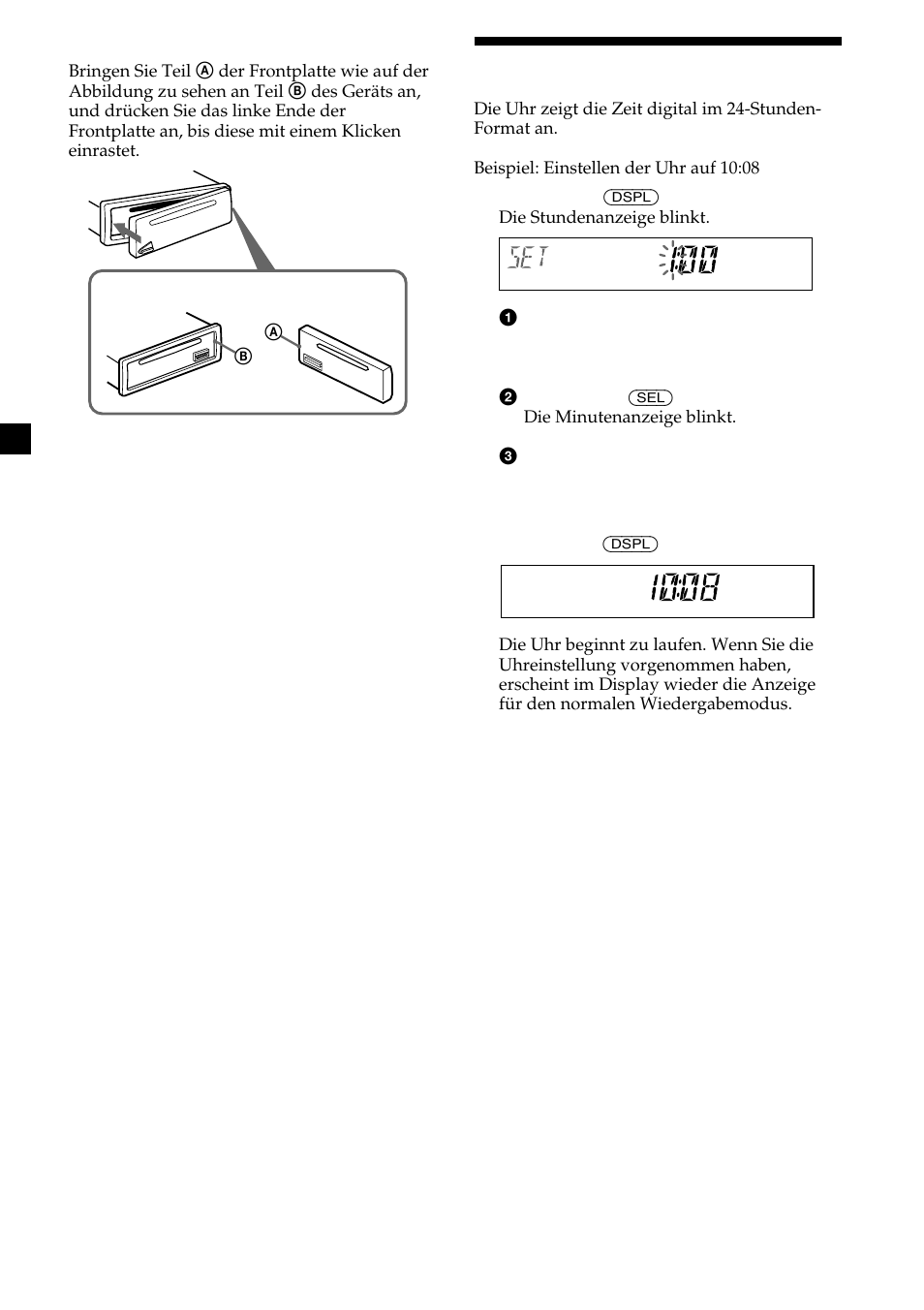 Einstellen der uhr | Sony CDX-MP30 User Manual | Page 40 / 152