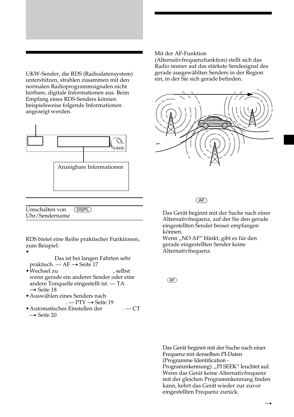 Übersicht über rds, Automatisches neueinstellen von sendern | Sony CDX-MP30 User Manual | Page 47 / 152