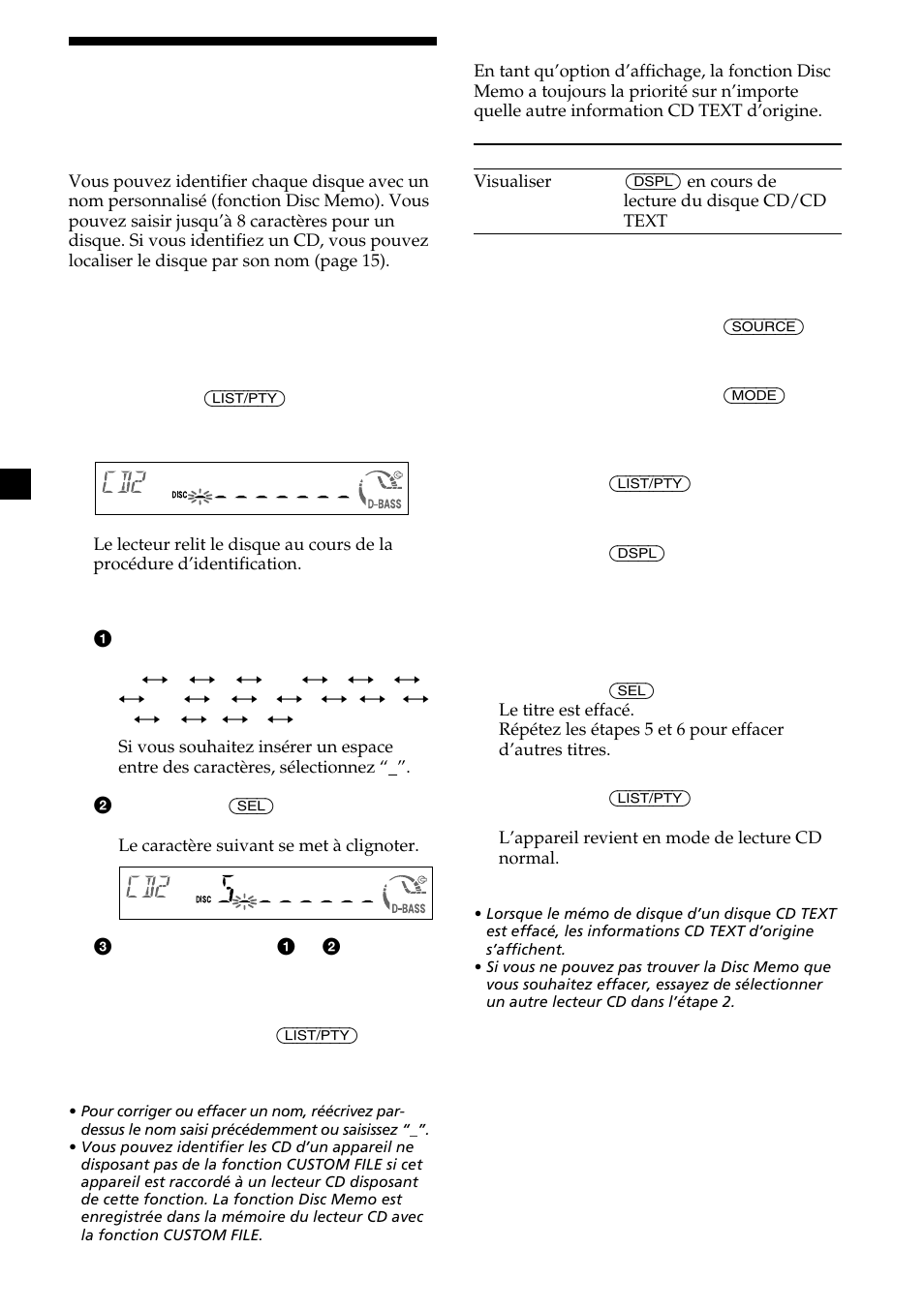 Identification d’un cd | Sony CDX-MP30 User Manual | Page 74 / 152