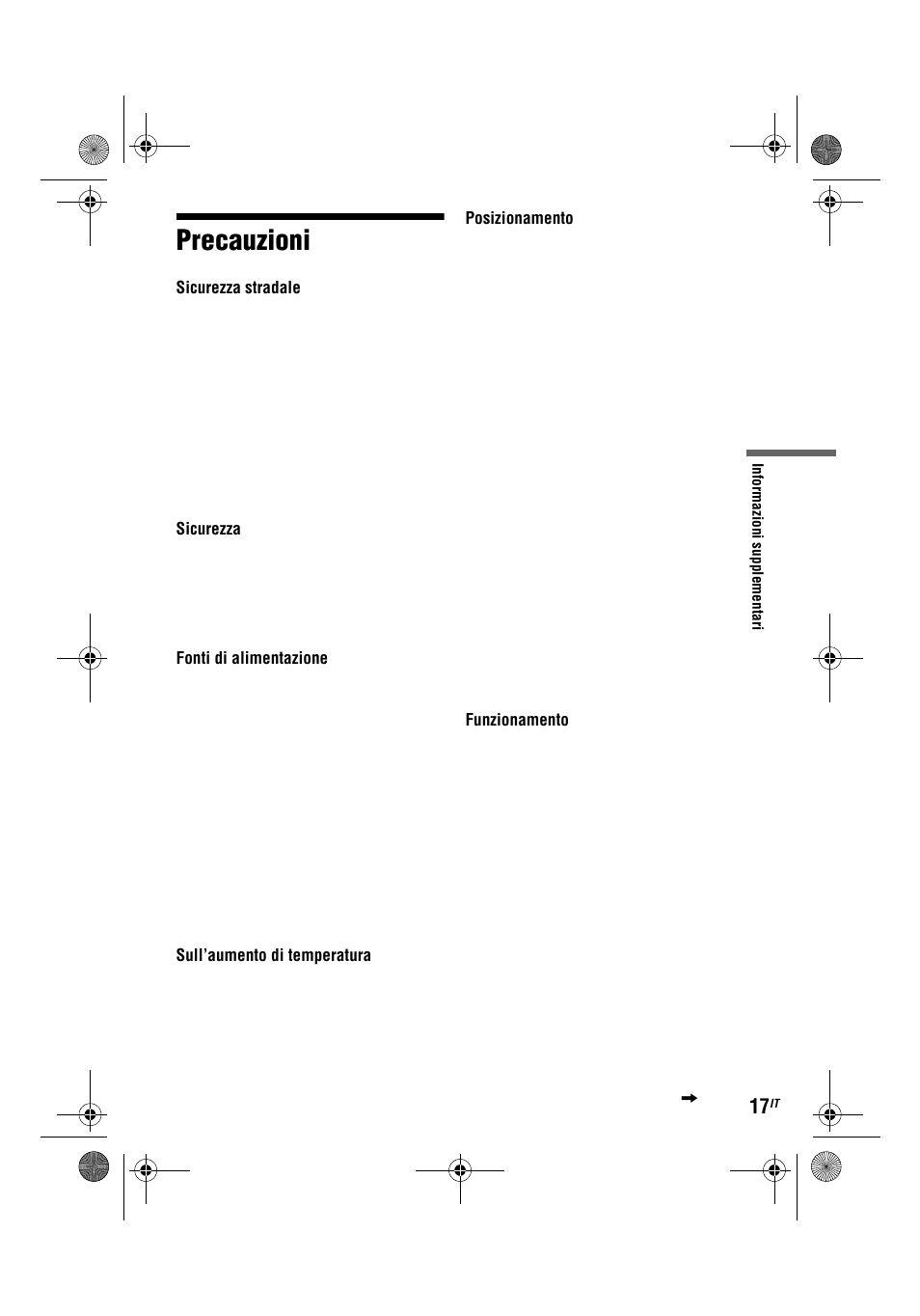 Precauzioni | Sony DVP-FX780 User Manual | Page 103 / 132