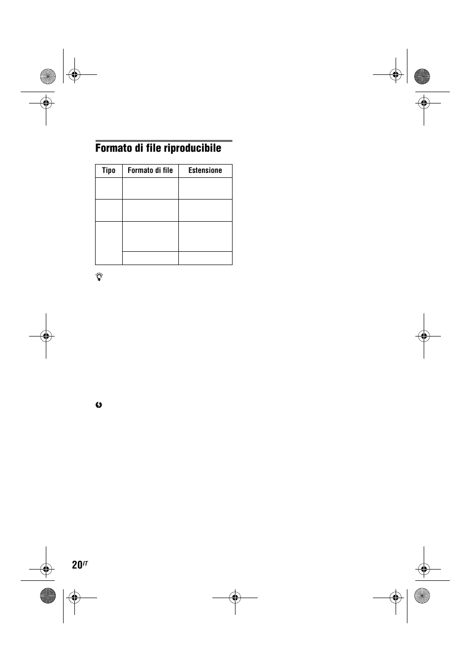 Formato di file riproducibile | Sony DVP-FX780 User Manual | Page 106 / 132