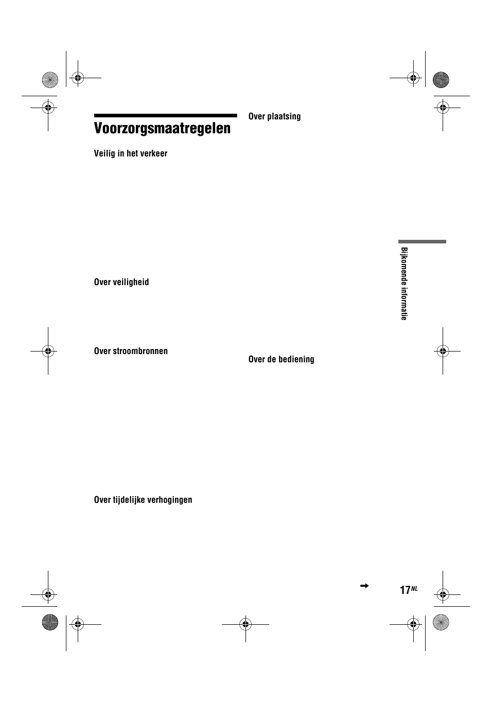 Voorzorgsmaatregelen | Sony DVP-FX780 User Manual | Page 125 / 132