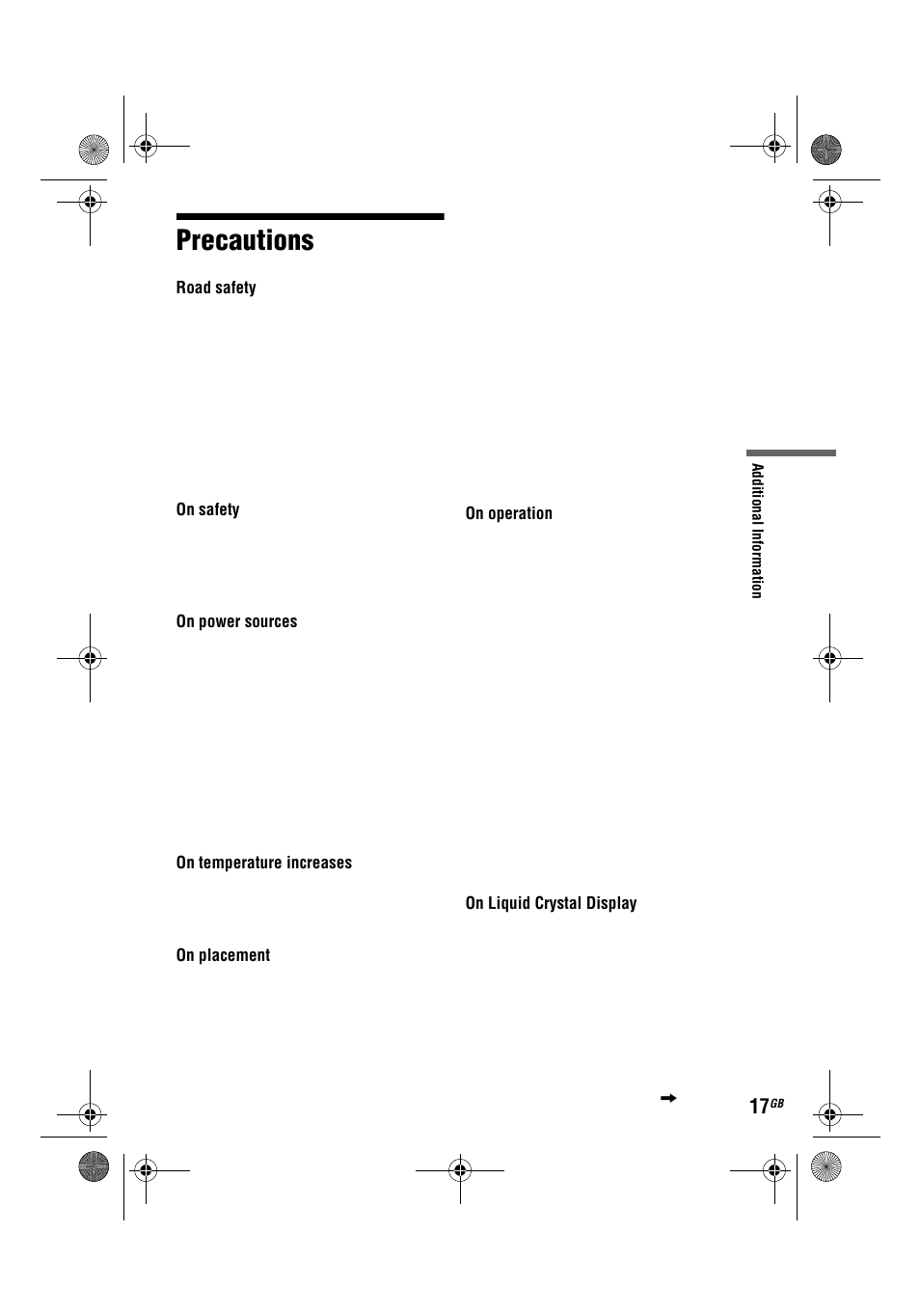Precautions | Sony DVP-FX780 User Manual | Page 17 / 132