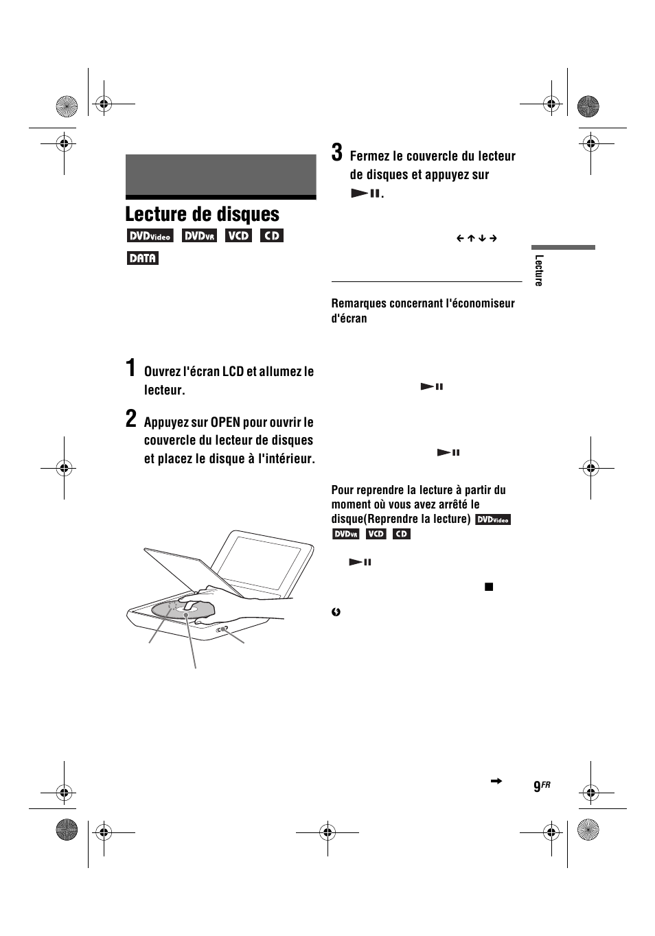 Lecture de disques | Sony DVP-FX780 User Manual | Page 29 / 132
