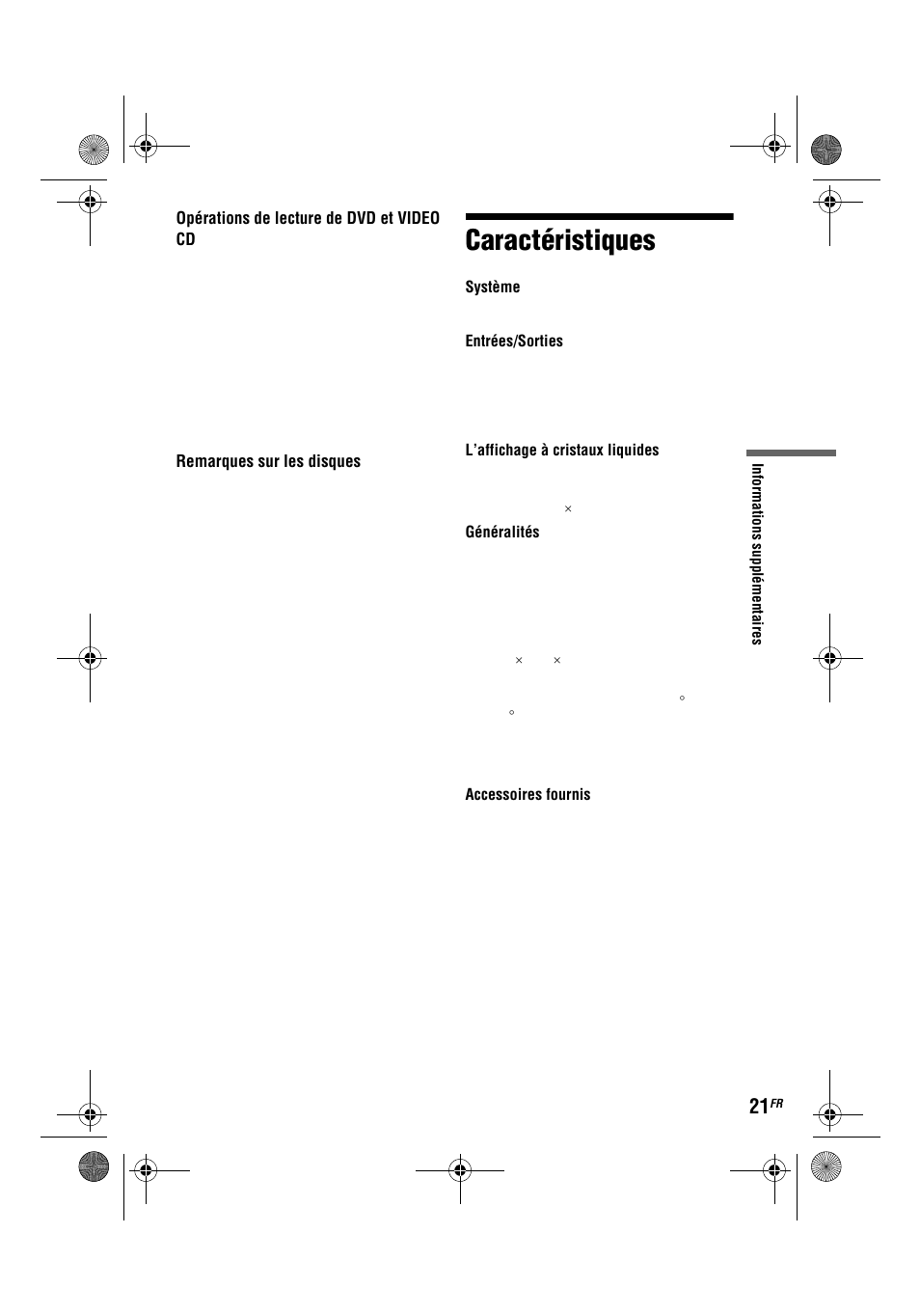 Caractéristiques | Sony DVP-FX780 User Manual | Page 41 / 132