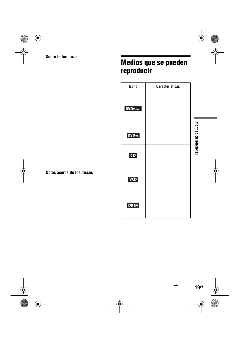 Medios que se pueden reproducir | Sony DVP-FX780 User Manual | Page 83 / 132