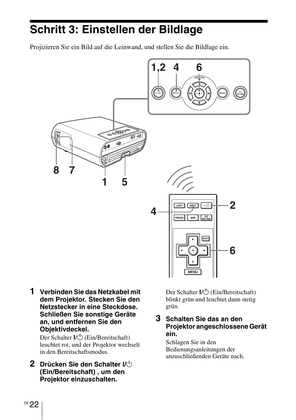 Schritt 3: einstellen der bildlage | Sony VPL-BW7 User Manual | Page 148 / 324