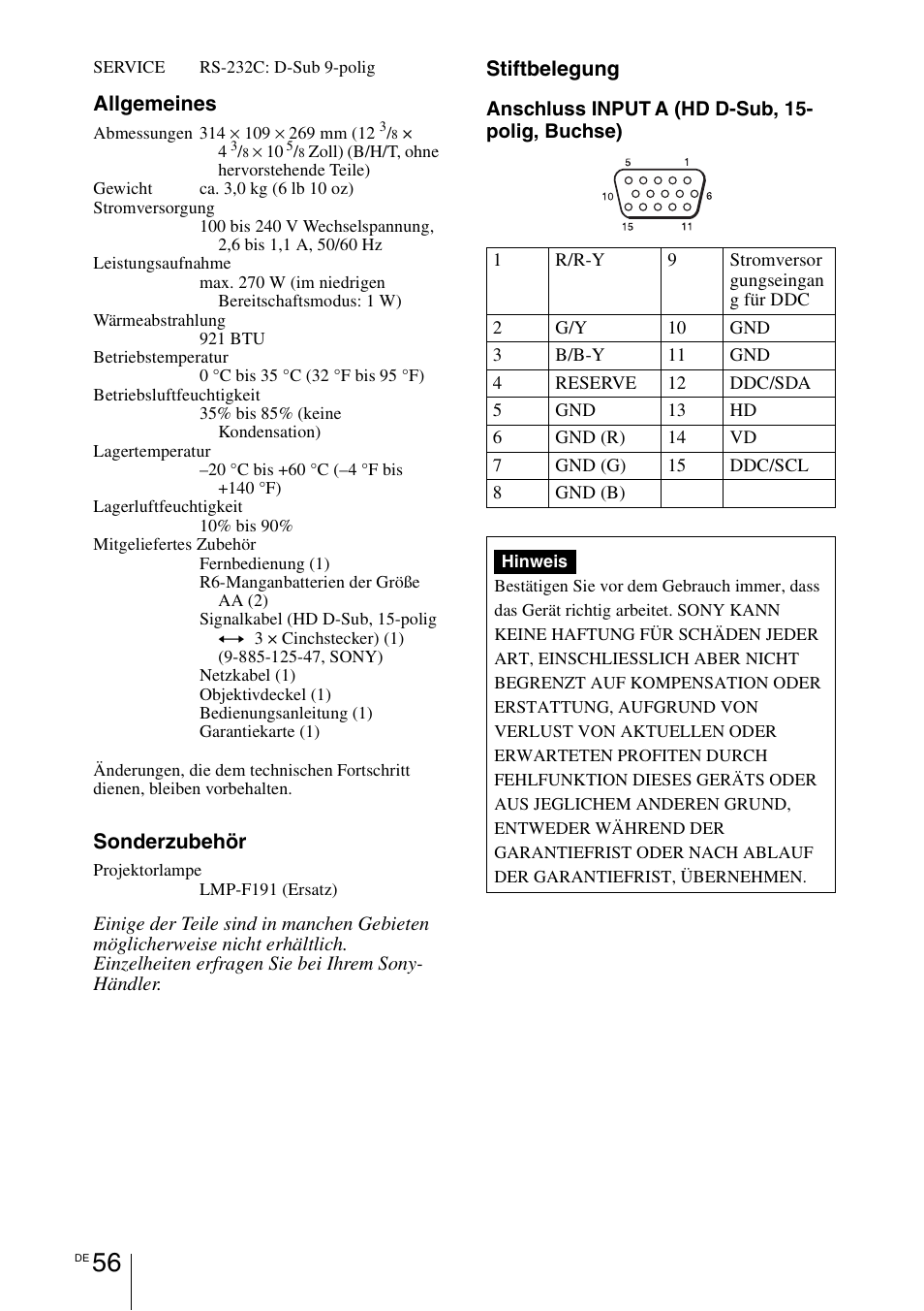 Sony VPL-BW7 User Manual | Page 182 / 324