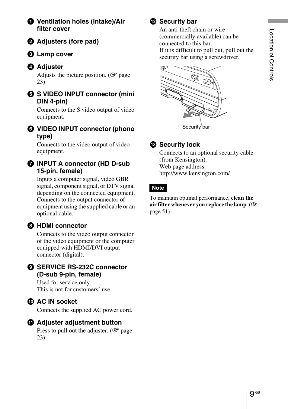 Sony VPL-BW7 User Manual | Page 9 / 324