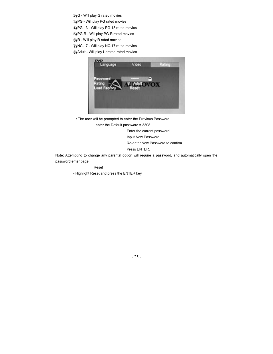 Audiovox VE1020 User Manual | Page 25 / 29