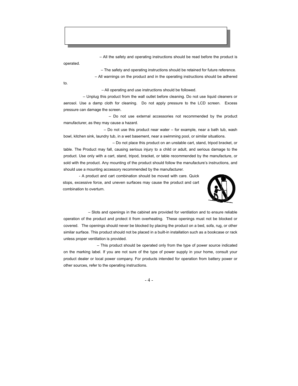 Important safety information | Audiovox VE1020 User Manual | Page 4 / 29