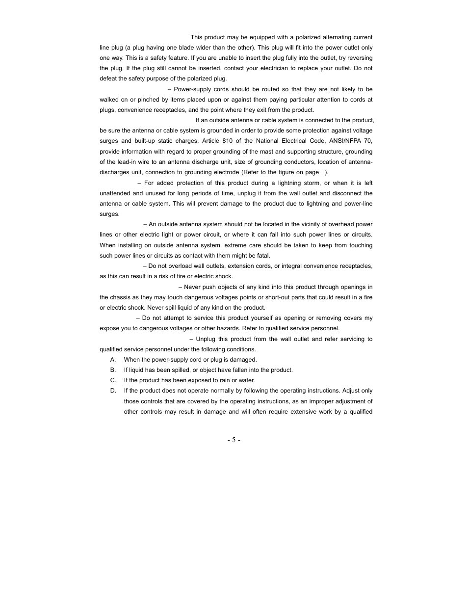 Audiovox VE1020 User Manual | Page 5 / 29