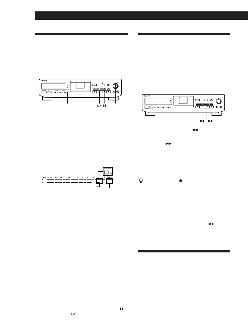 Instellen van het opnamenivo voor analoge opname, Kiezen van de opnamesnelheid/speelduur, Bediening voor het opnemen | Sony DTC-ZE700 User Manual | Page 34 / 96