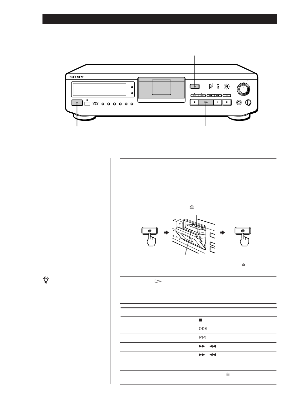 Riproduzione di nastri dat, Operazioni fondamentali 8, Premere power | Premere open/close § e inserire una cassetta, Per usare le cuffie, Premere | Sony DTC-ZE700 User Manual | Page 80 / 96