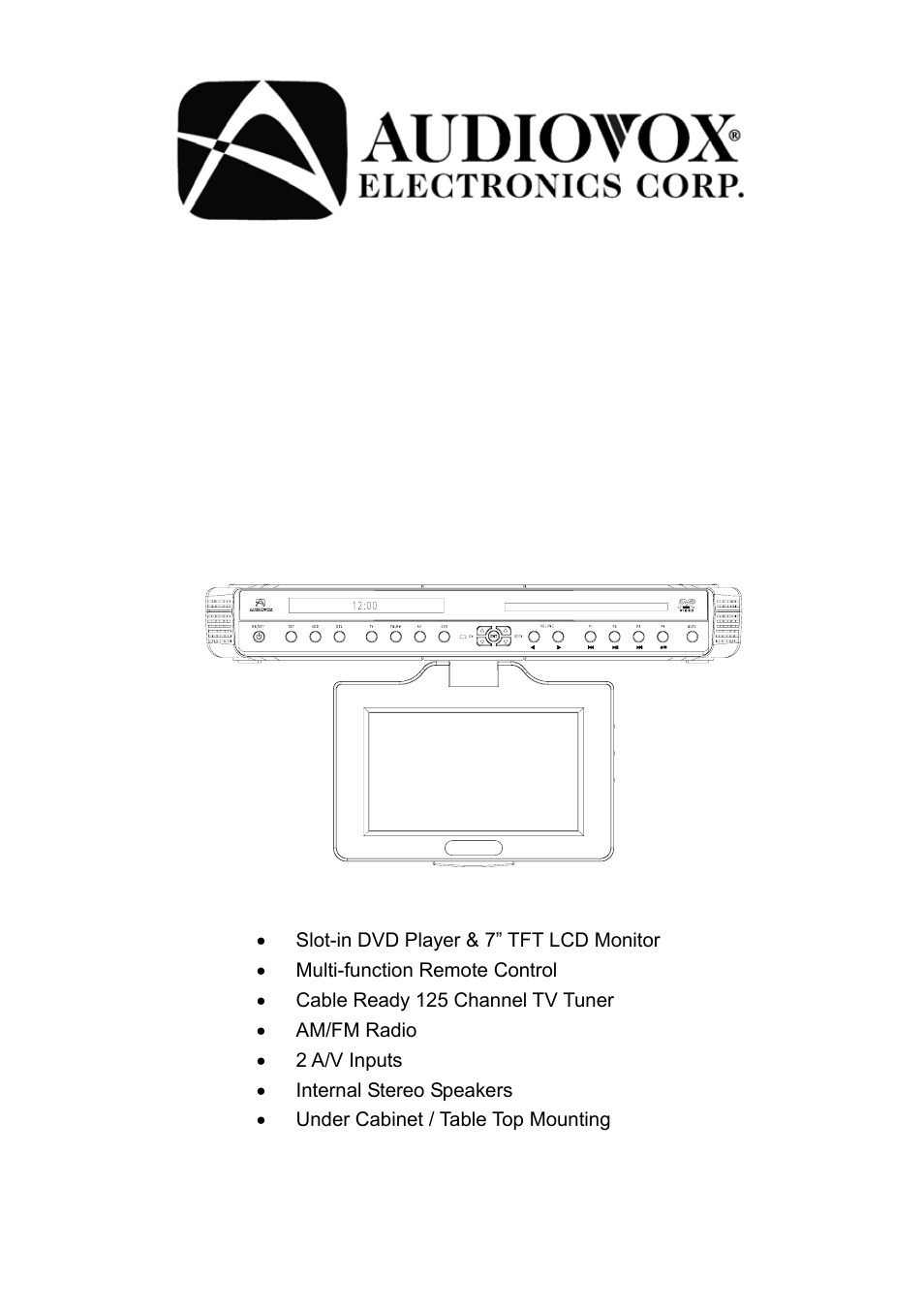 Audiovox VE726 User Manual | 33 pages