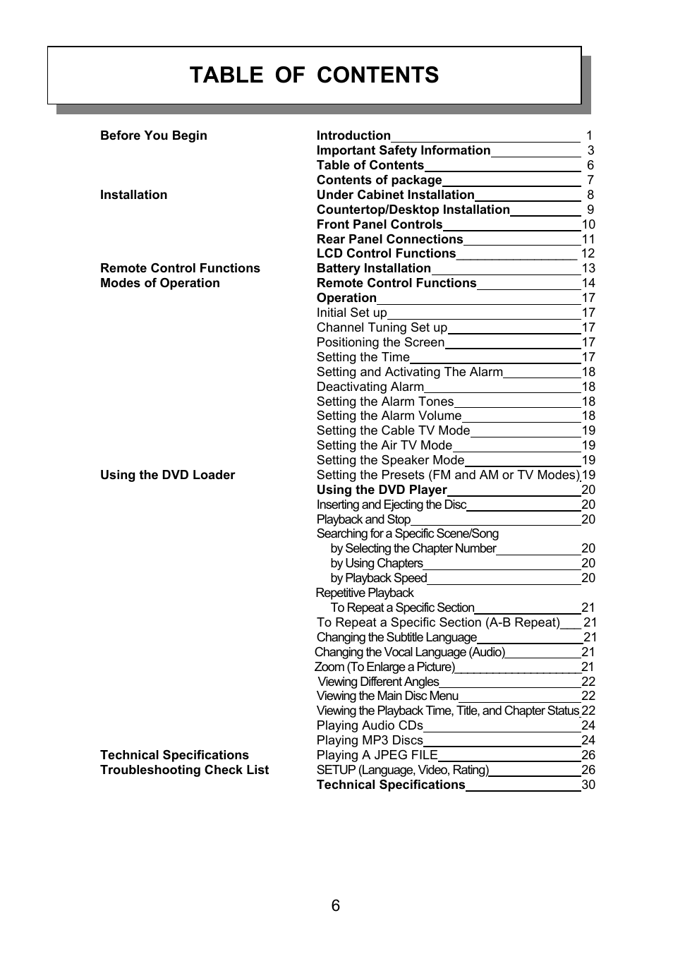 Audiovox VE726 User Manual | Page 7 / 33