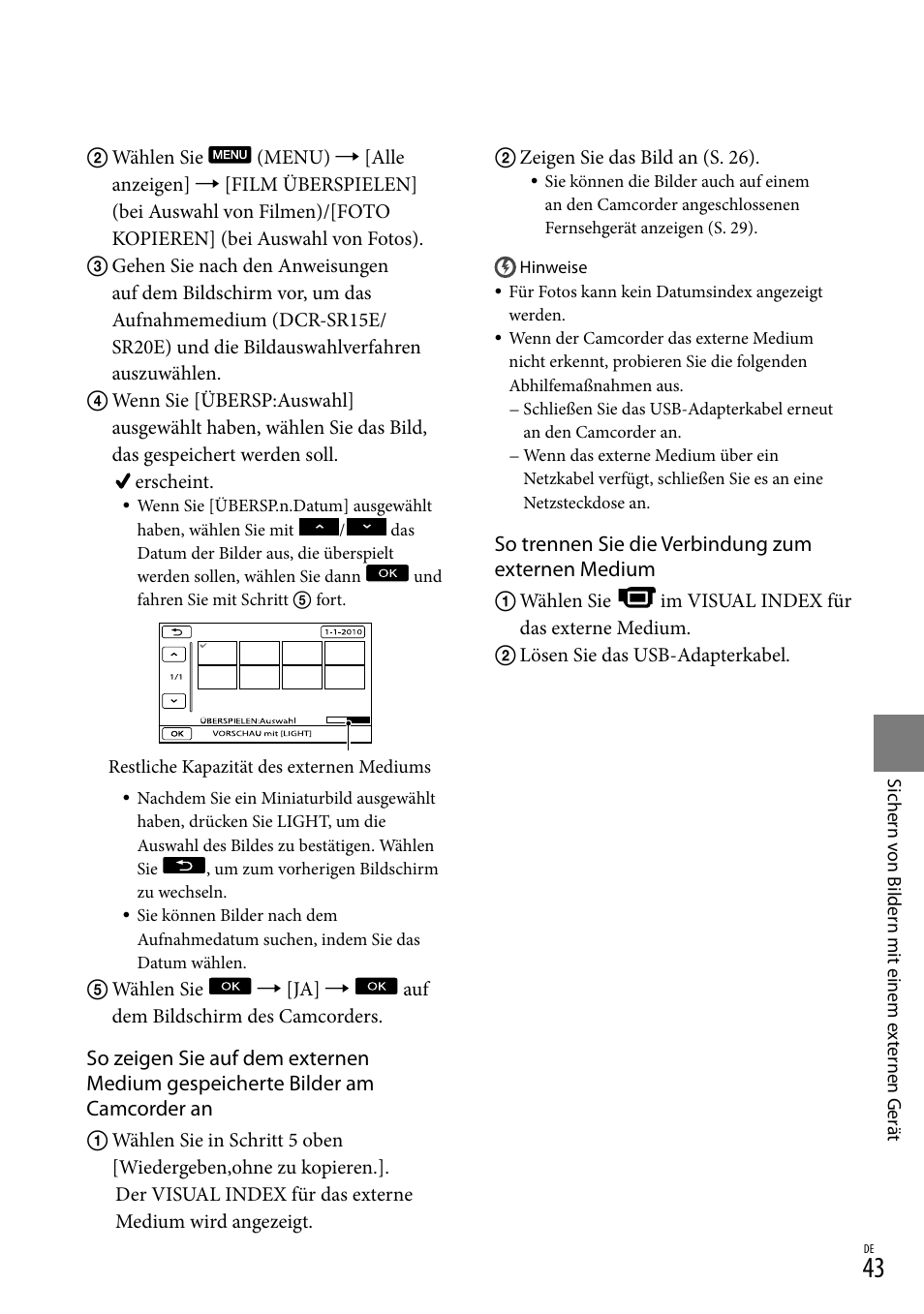 Sony DCR-SX15E User Manual | Page 113 / 283