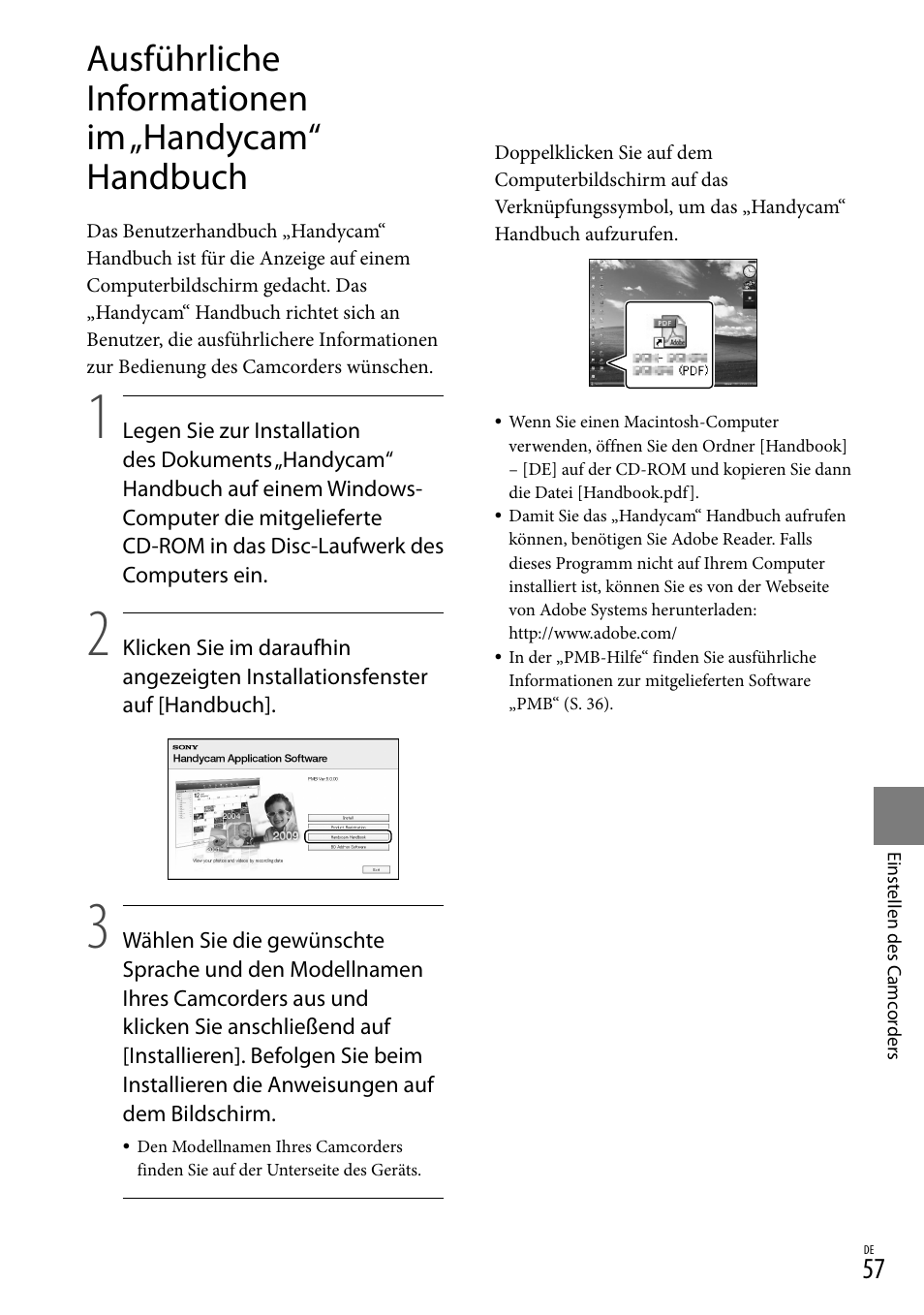 Ausführliche informationen im „handycam“ handbuch | Sony DCR-SX15E User Manual | Page 127 / 283