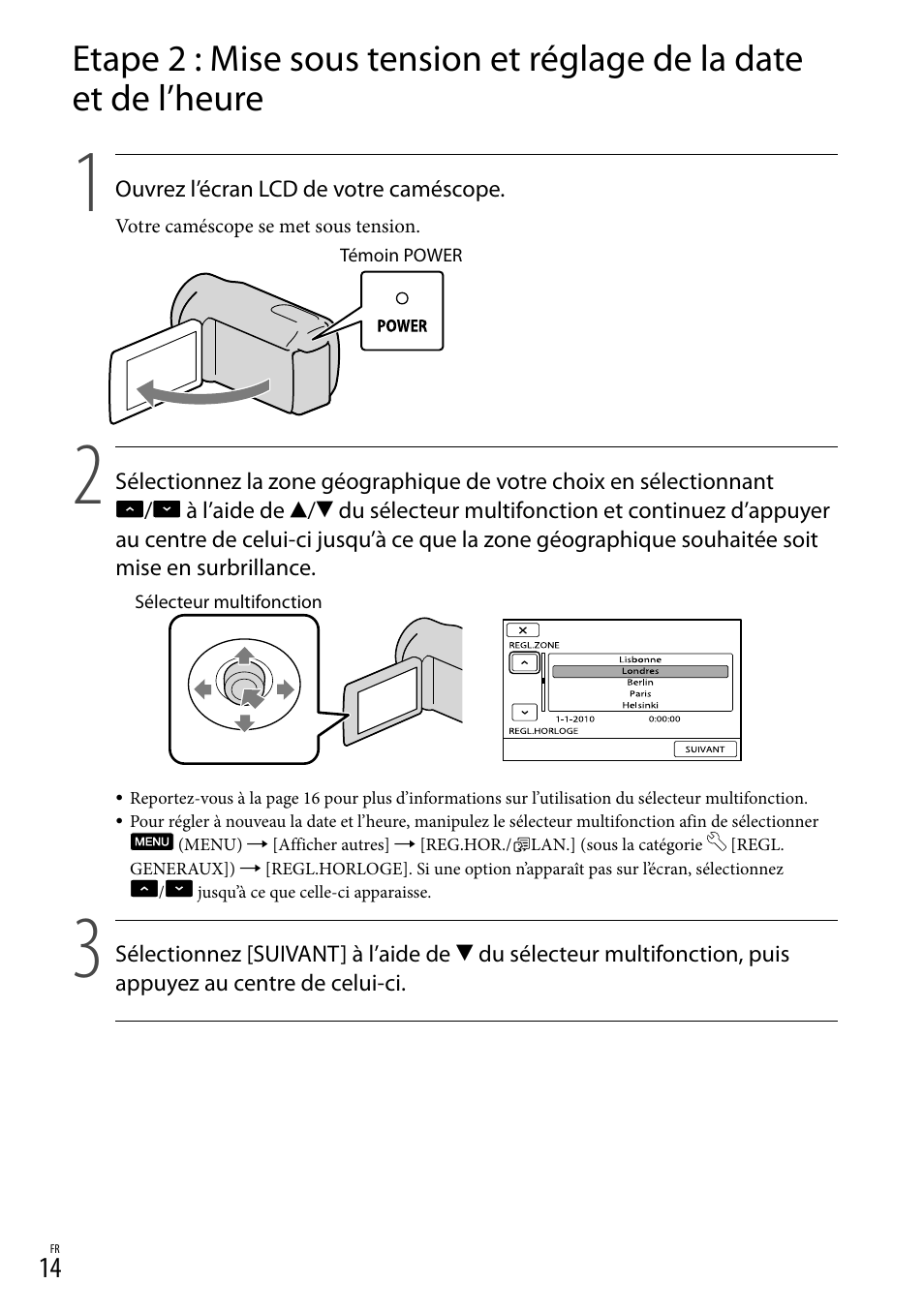 14) et le t | Sony DCR-SX15E User Manual | Page 14 / 283