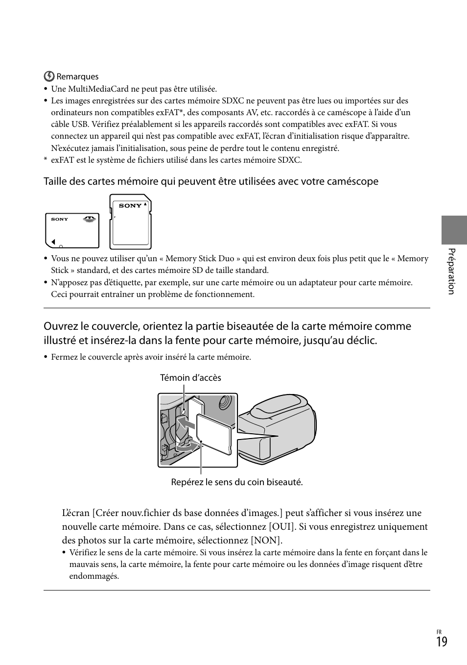 19) s | Sony DCR-SX15E User Manual | Page 19 / 283