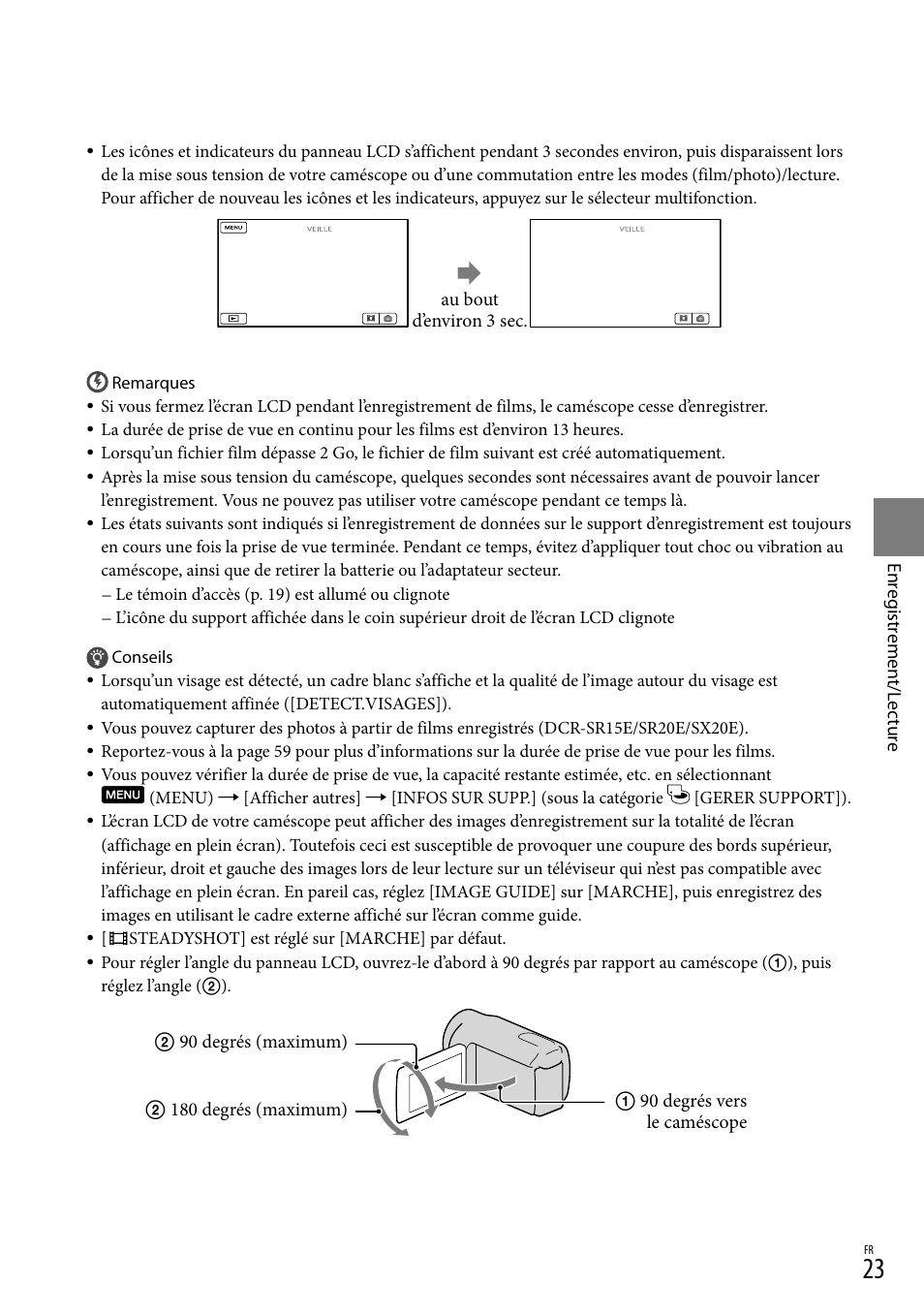 Sony DCR-SX15E User Manual | Page 23 / 283