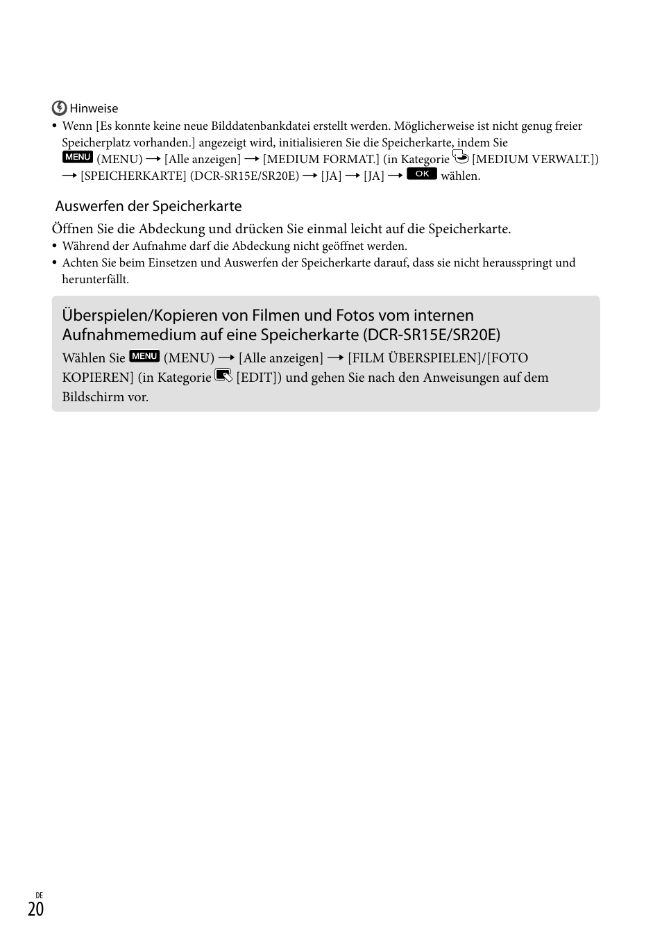 Sony DCR-SX15E User Manual | Page 90 / 283